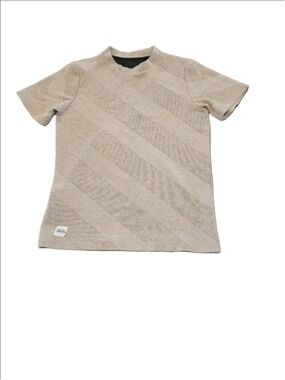 Men's Native Youth Beige Black Diagonal Jacquard Short Sleeve Shirt M